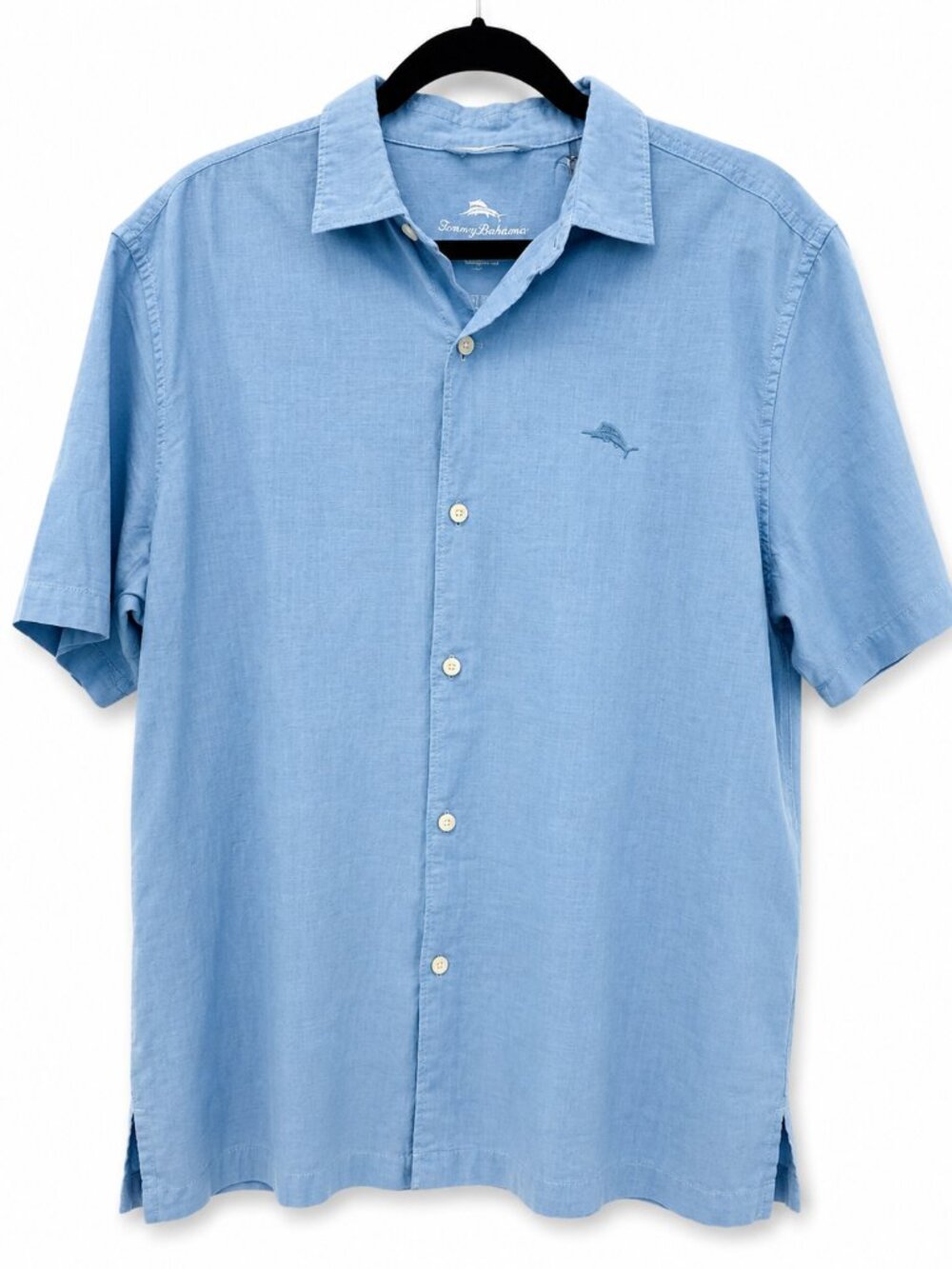 NWT Quiet Luxury Coastal Fisherman Tommy Bahama Blue Short Sleeve Button Up Men